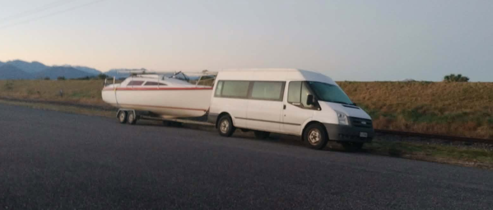 Yacht being transported